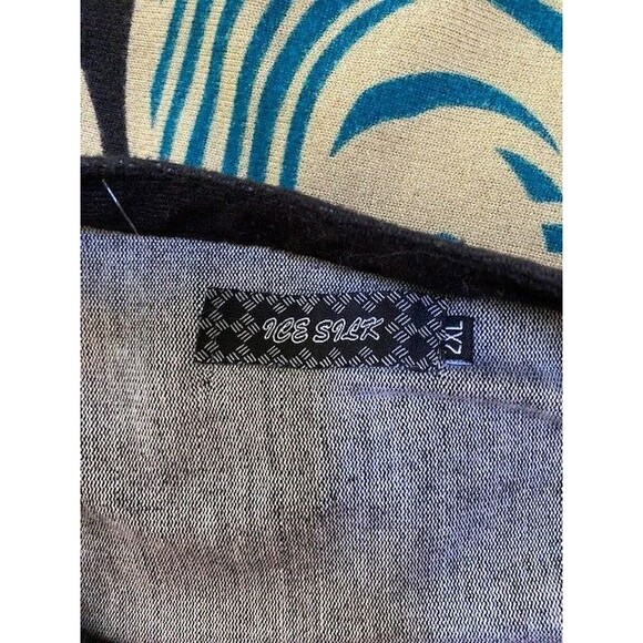 Ice Silk Women's Sz 2XL Black Stretch Pleated Bohemian Flutter Long Sleeve Dress - Picture 11 of 13